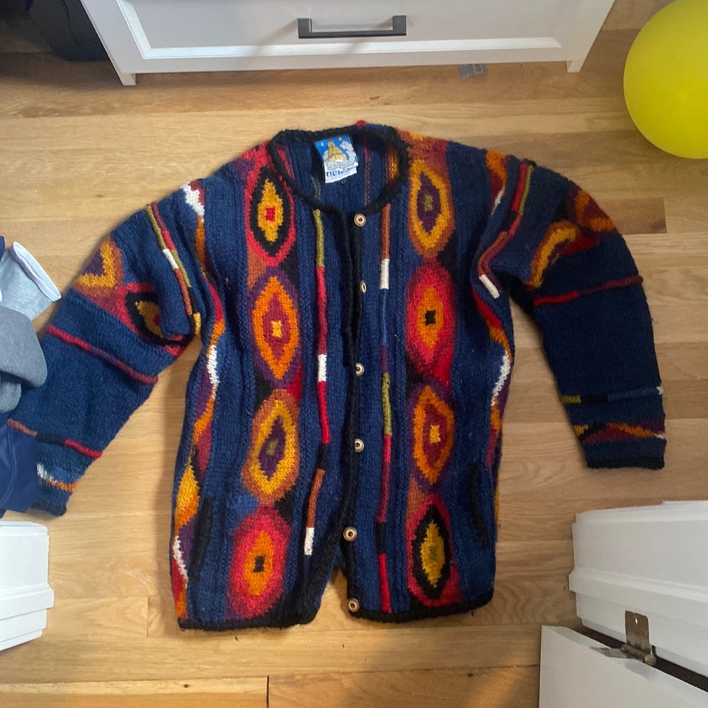 Rare Vintage Button Down Newari Sweater